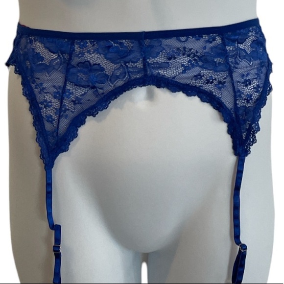 Avidlove Blue Lace Bra and Garter. New with tags Size Large - Picture 3 of 10